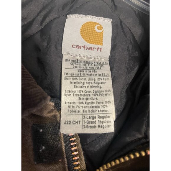 VTG Carhartt Arctic Jacket J22 CHT Chestnut Brown XL Made In USA - Picture 5 of 7